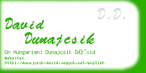 david dunajcsik business card